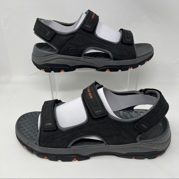 Skechers Vegan Relaxed Fit Tresman Garo Black Sandals - Picture 6 of 8